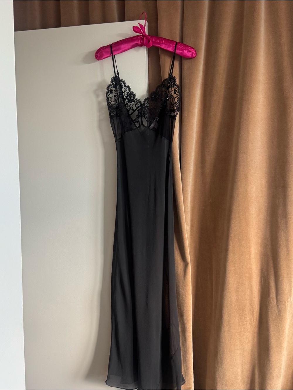 Vintage Victoria’s Secret Black Silk Slip Dress Nightgown
